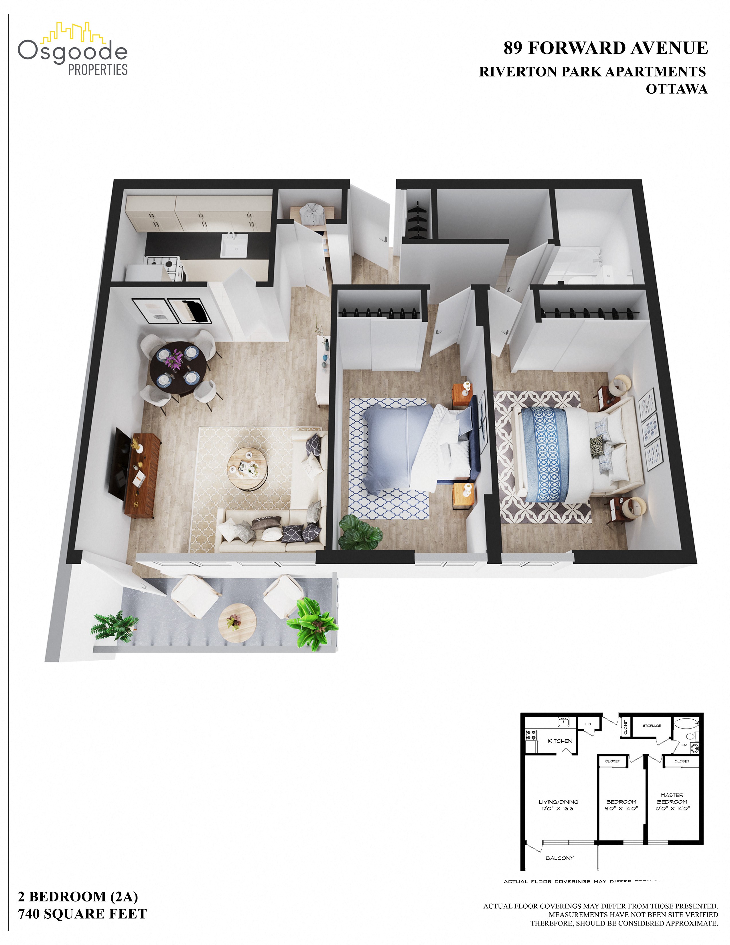 2 bedroom Apartments for rent in Ottawa at Riverton Park - Floorplan 01 - RentersPages – L402257